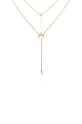 Dainty Layered Crescent Moon Necklace Set