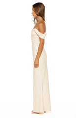 Ella Cream Crepe Formal Maxi Dress