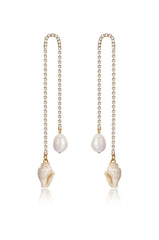 Balanced Shell and Pearl Earrings