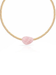 Beaded Rose Nugget Necklace