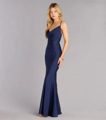 Tara Formal Satin Lace-Up Mermaid Dress