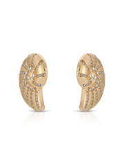 Crystal Studded Nautilus Shell Earrings