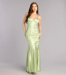 Rachel Satin Open Back Formal Dress