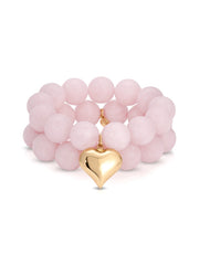 Luck and Love Rose Heart Bracelet Set
