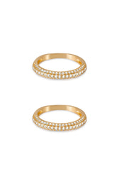 Simple Sparkle Band Ring Set
