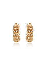 Swirling Crystal Cluster Hoop Earrings