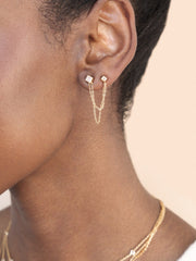 Double Piercing Diamond Shape Earrings