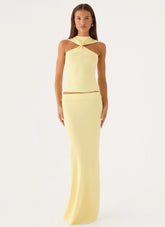 Amarah Knit Maxi Skirt - Yellow