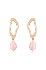 Open Circle Freshwater Pearl Earrings