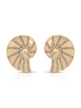 Crystal Studded Nautilus Shell Earrings