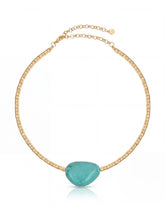 Beaded Turquoise Nugget Necklace