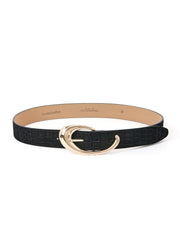 Black Croc Print Belt