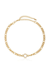 Eternity Crystal Circle Chain Link Necklace