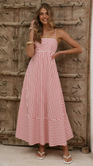 Marcel Maxi Dress - Red/White Stripe