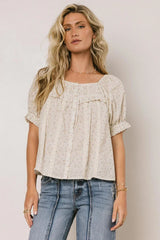 Tiffany Floral Blouse In Cream Final Sale
