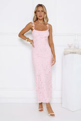 Daydreaming Light Embroidered Maxi Dress Pink