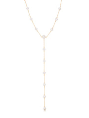 Dripping Pearl Lariat Necklace