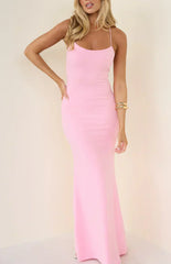 Harriet Pink Crepe Maxi Dress