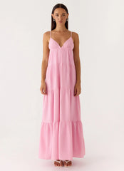 Lotty Linen Maxi Dress - Pink