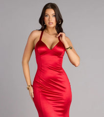 Macie Satin Open Back Mermaid Formal Dress