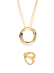 Open Circle Necklace & Ring Set