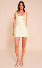 Lemon Floral Detail Shift Dress