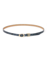 Classic Skinny Belt in Grey Snake