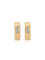 Small Marquise Crystal Hoops