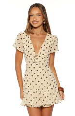Koda Cream Polka Dot Mini Dress