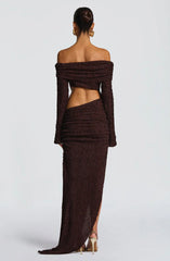Adelphia Midi Dress - Plum Brown