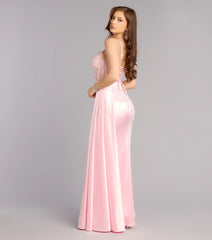 Violet Satin Corset Sash Formal Dress