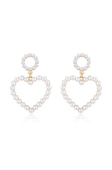 Loving Pearl Heart Earrings