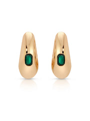 Emerald Deco Hoops