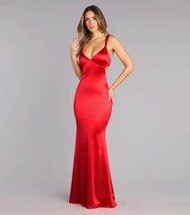 Rya Satin Lace-Up Mermaid Formal Dress