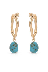 Open Circle Turquoise Dangle Earrings