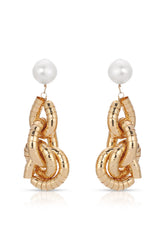 Liquid Gold Pearl Drop Earrings