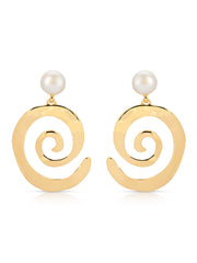 Aura Swirl Pearl Earrings