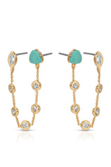 Double Piercing Turquoise Earrings