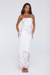 Wardrobe Flex Embroidered Maxi Dress White
