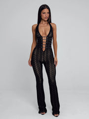 Sawyer Jumpsuit Black Burnout