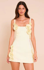 Lemon Floral Detail Shift Dress