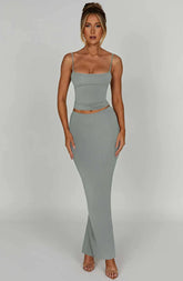 Yazmin Maxi Skirt - Steel