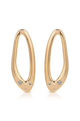 Molten Crystal Dotted Oval Earrings