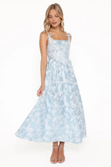 Marcelline Maxi Dress - Blue Brocade