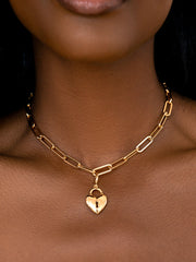Heart Lock Charm Necklace