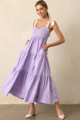 The Felicity Lavender Cotton Midi Dress
