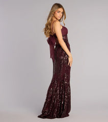 Indie Sequin Bow Column Formal Dress