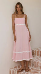 Seraphina Maxi Dress - Pink/White