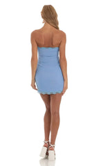 Mesh Lace Dress In Blue