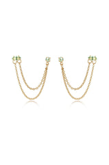 Double Piercing Chain Dangle Earrings